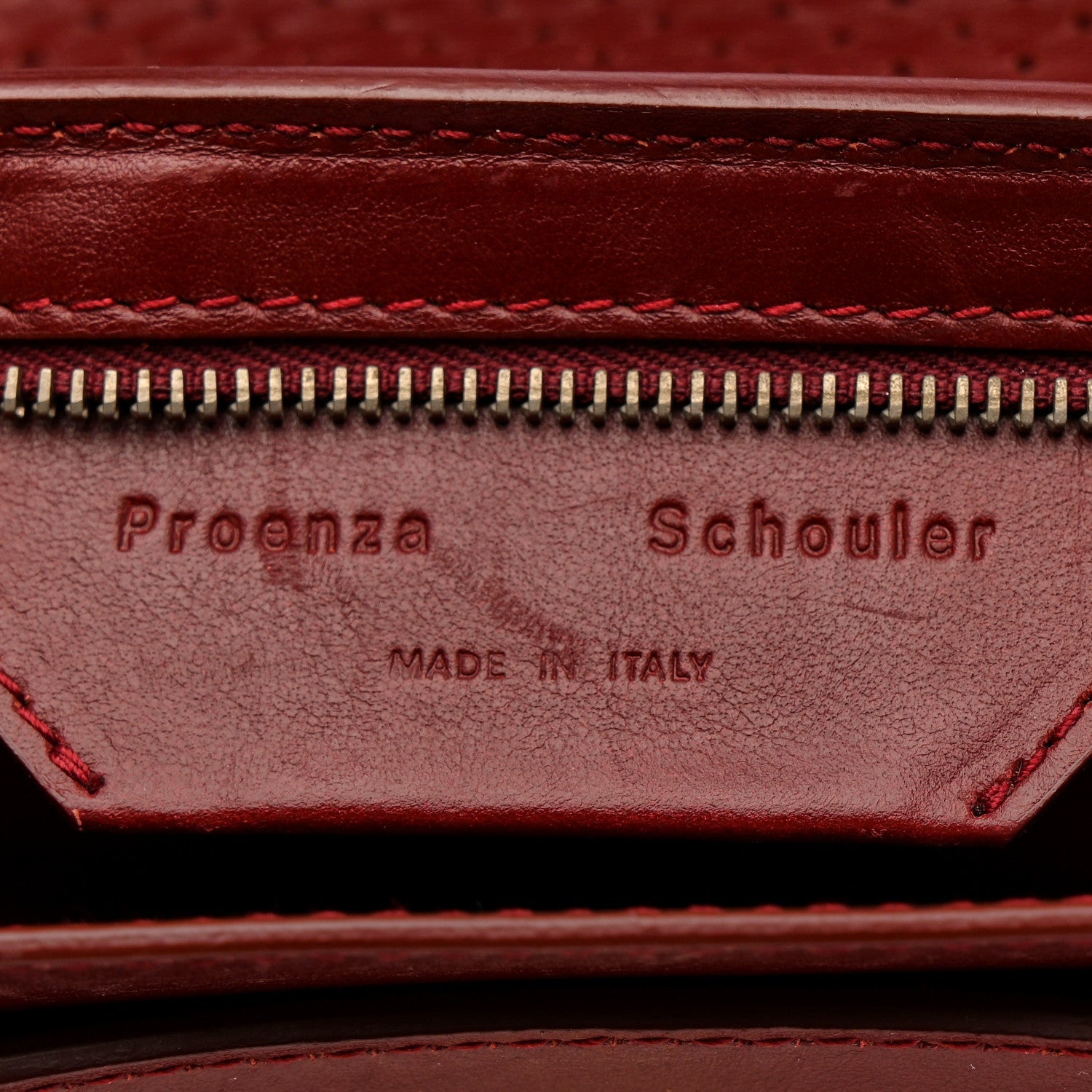 Lambskin Perforated Tiny PS1 Satchel Burgundy