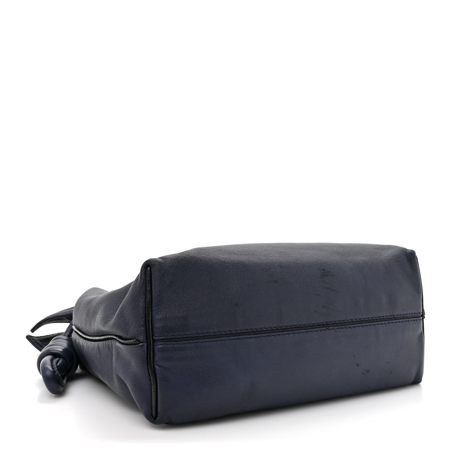 Calfskin Mini Flamenco Knot Clutch Abyss Blue