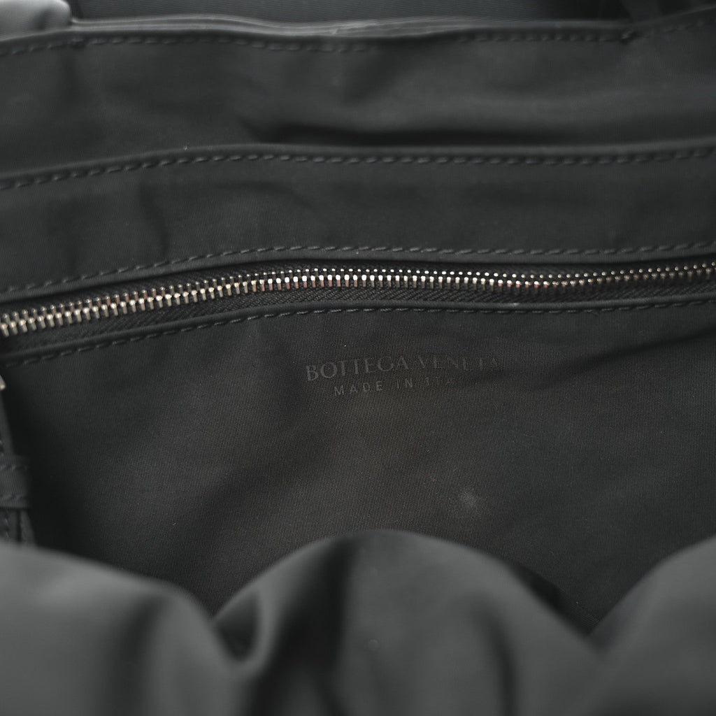 Nylon Intrecciato Padded Tech Maxi Cassette Bag Black