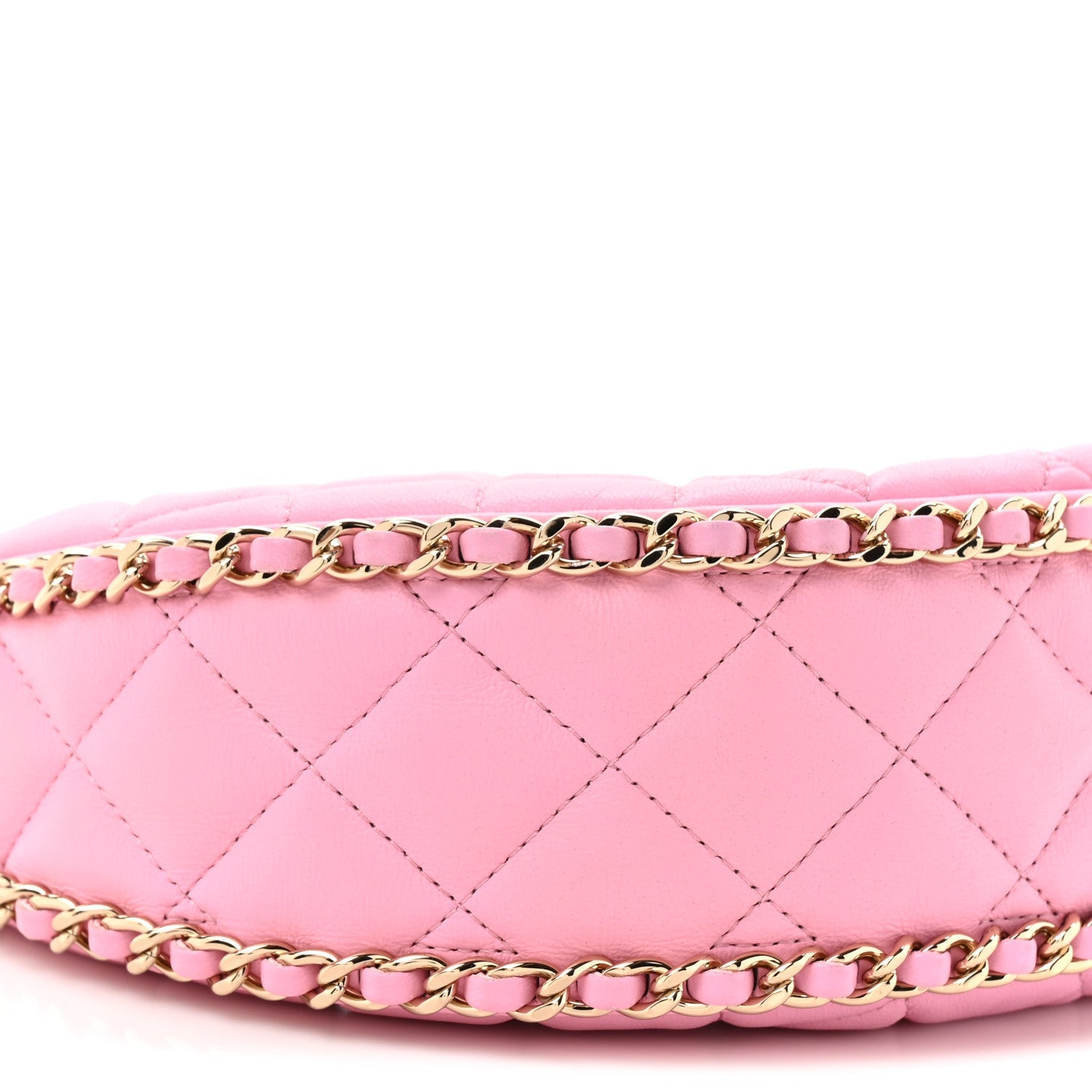 Lambskin Quilted Small Hobo Bag Pink