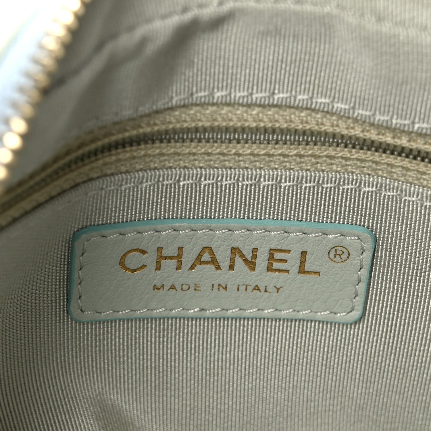 Goatskin Quilted Tri-Color In & Out Waist Bag Green Blue Pink
