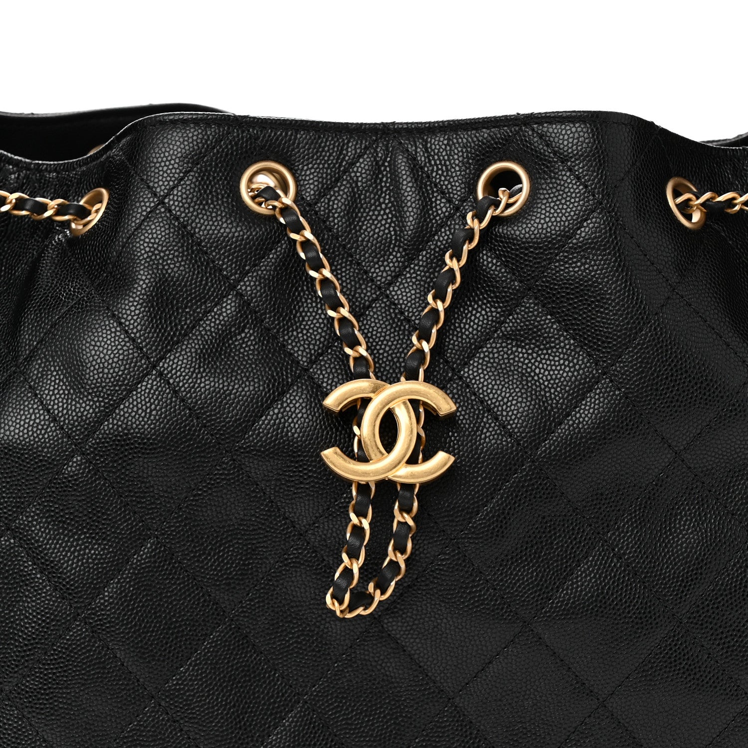 Caviar Quilted Medium Chanel 25 Handbag Black
