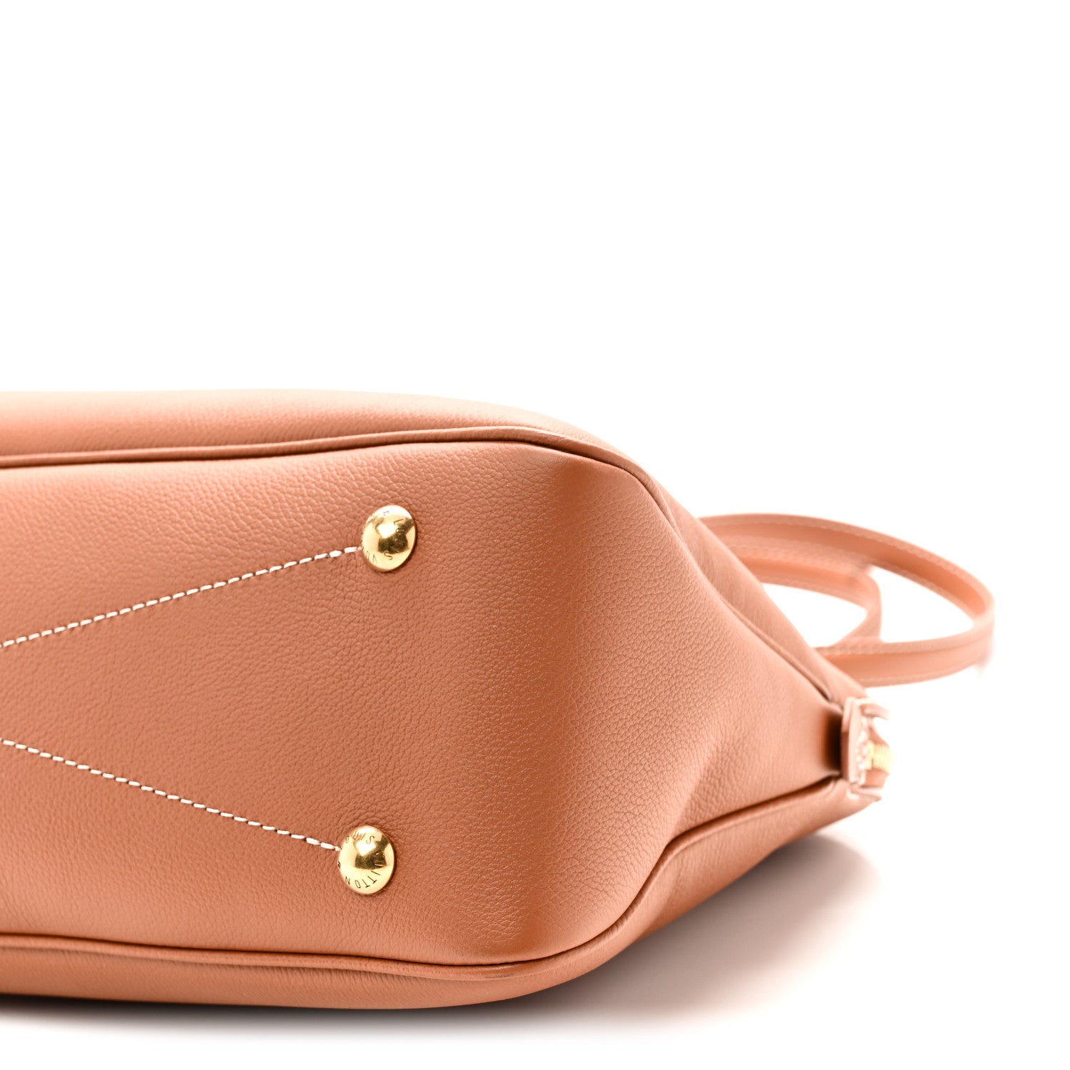 Grained Calfskin Low Key Duffle Tote Cognac