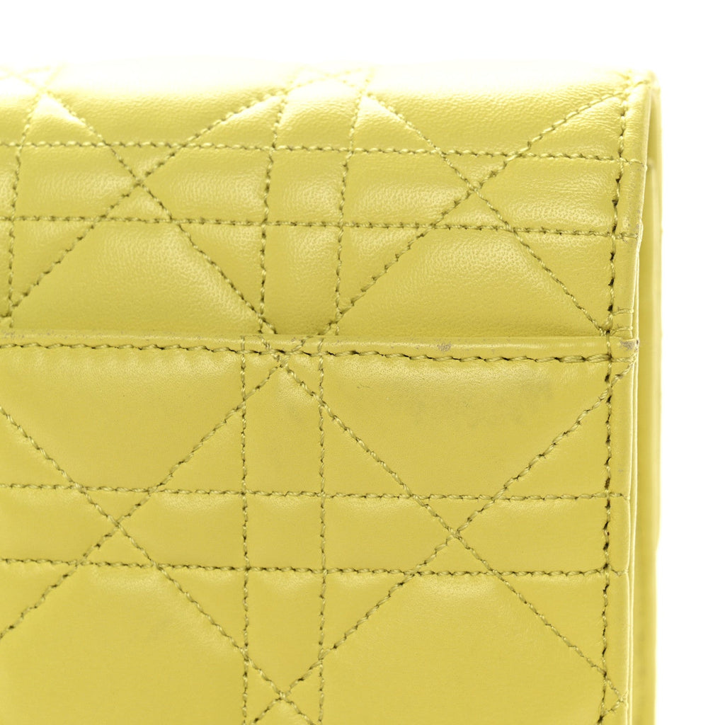 Lambskin Cannage Miss Dior Promenade Pouch Citron