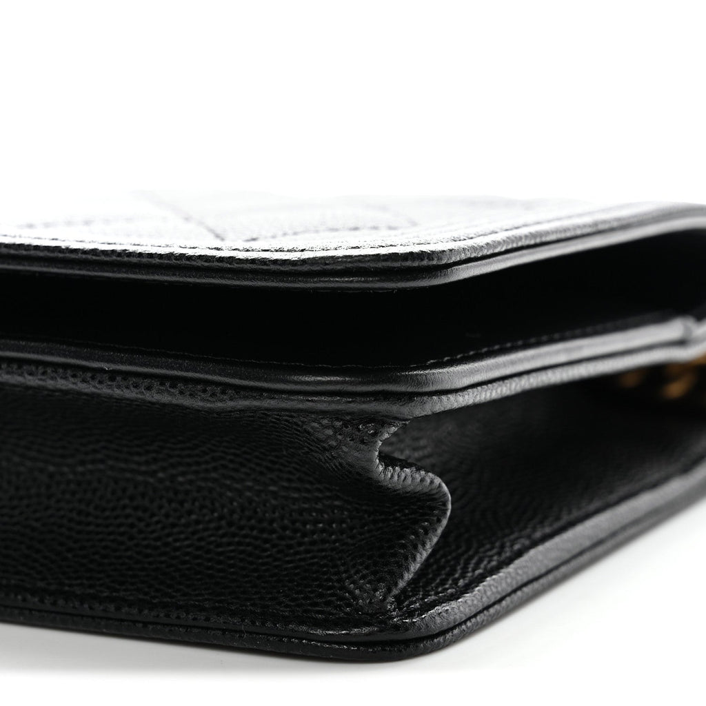 Caviar Quilted Boy Wallet On Chain WOC Black