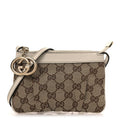 Monogram GG Heart Charm Crossbody Pochette White