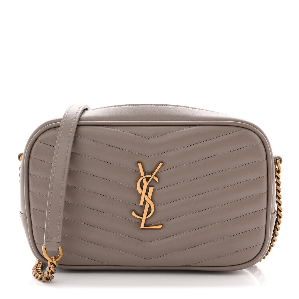 Calfskin Matelasse Monogram Mini Lou Camera Bag Taupe