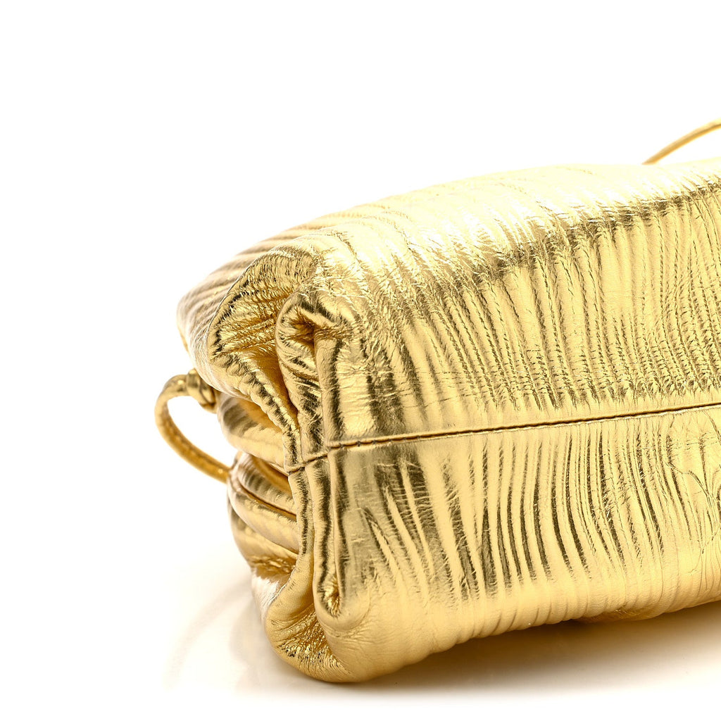 Metallic Bark Calfskin The Mini Pouch Gold