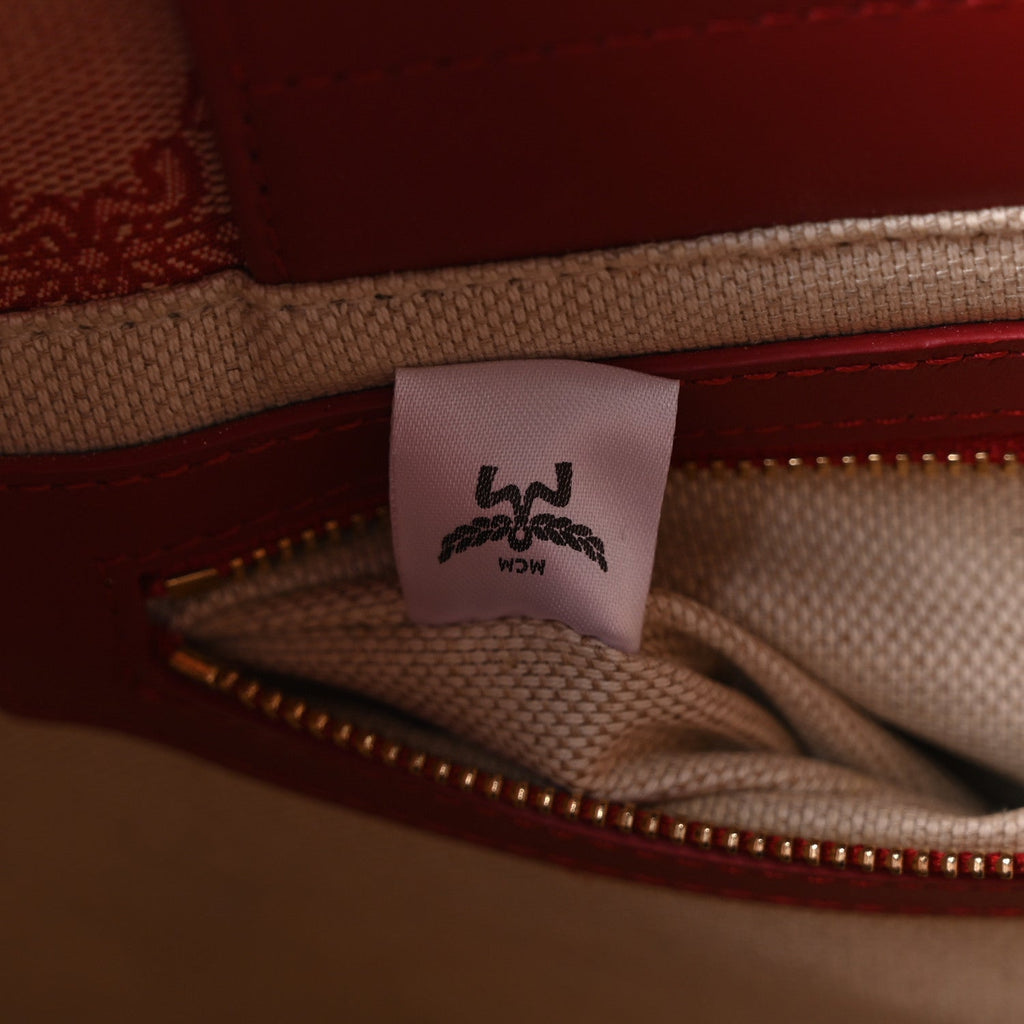 Lauretos Nappa Medium Himmel Shopper Tote Red