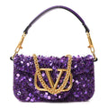 Sequin Crystal Vlogo Embroidered Small Loco Shoulder Bag Astral Purple