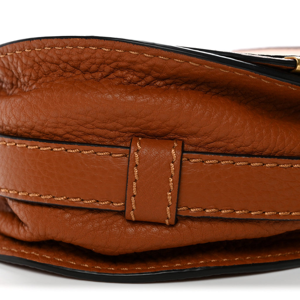 Grained Calfskin Small Marcie Saddle Bag Tan