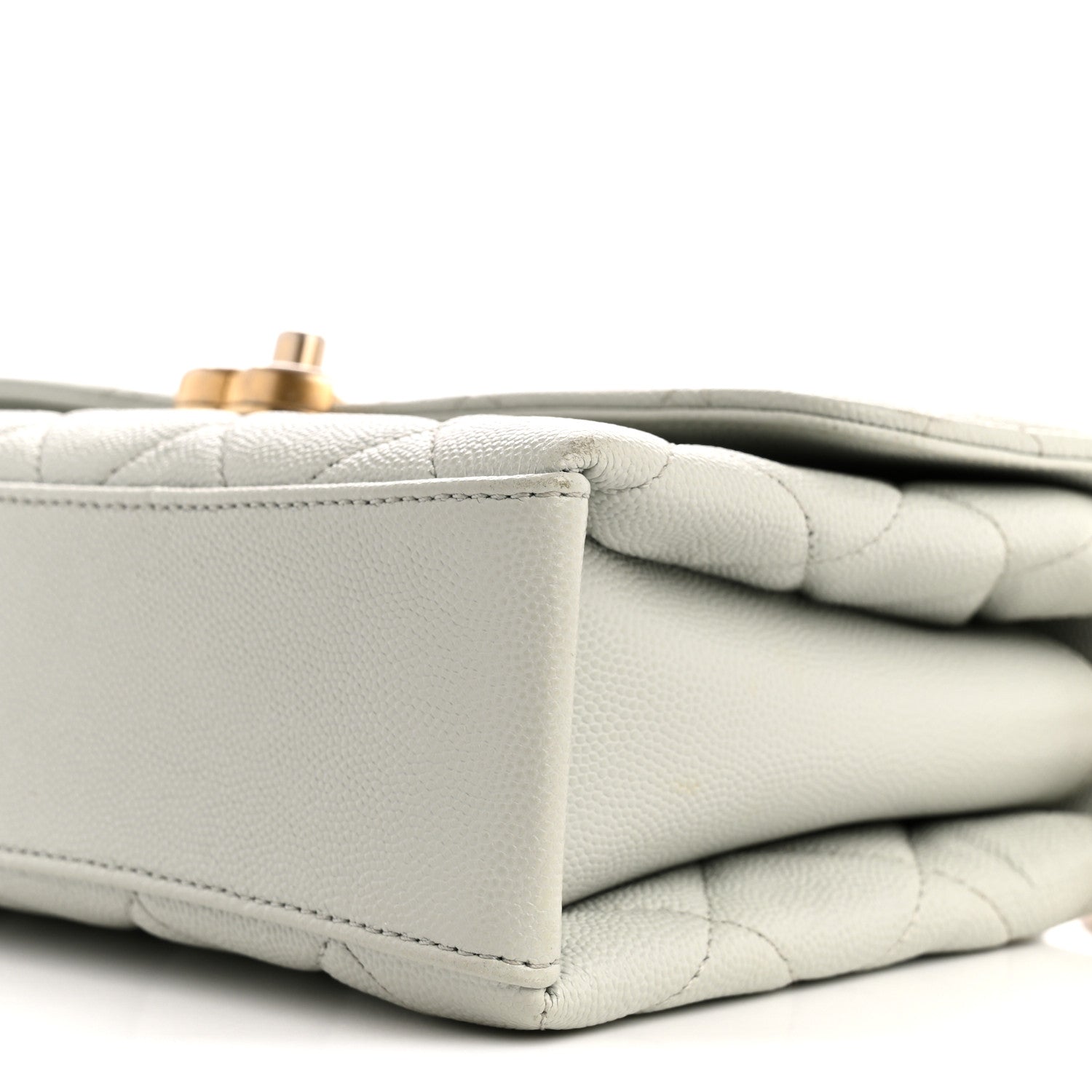 Caviar Quilted Medium Carry Me Top Handle Flap Light Blue