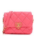 Lambskin Plexiglass Quilted Coco Love Mini Flap Pink