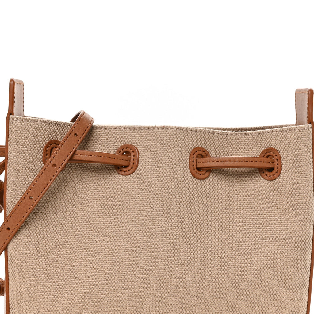 Canvas Calfskin Small Bucket Bag  Desert Dust Brick