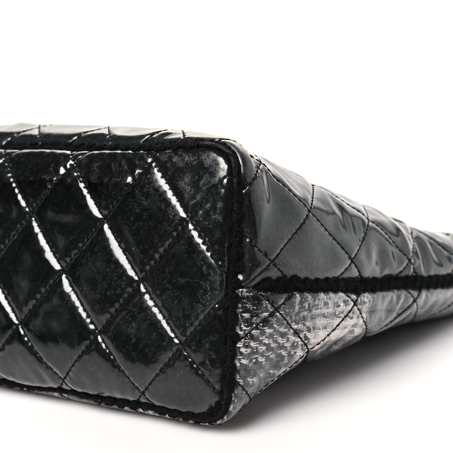 Vinyl Funny Tweed Patchwork Tote Grey