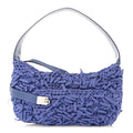 Canvas Fringe Hug Shoulder Bag Blue