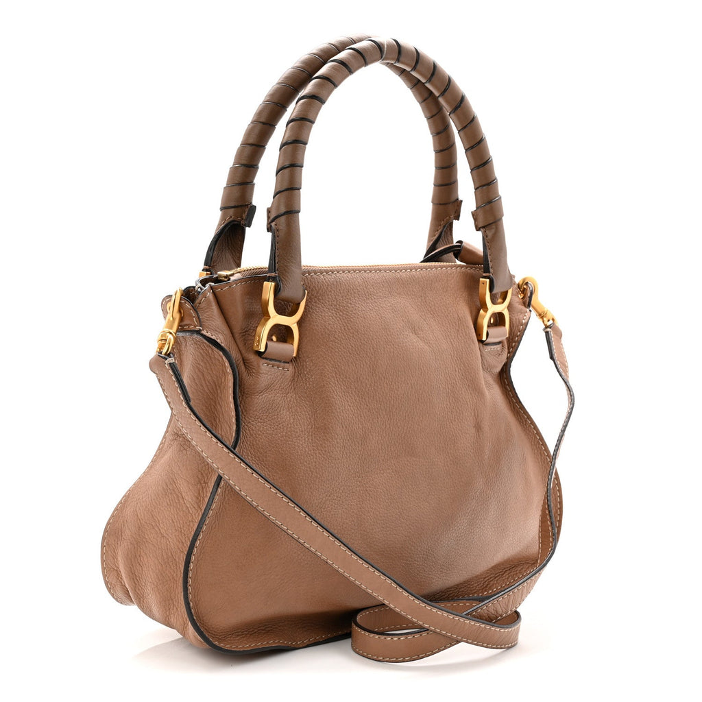 Calfskin Small Marcie Satchel Nut