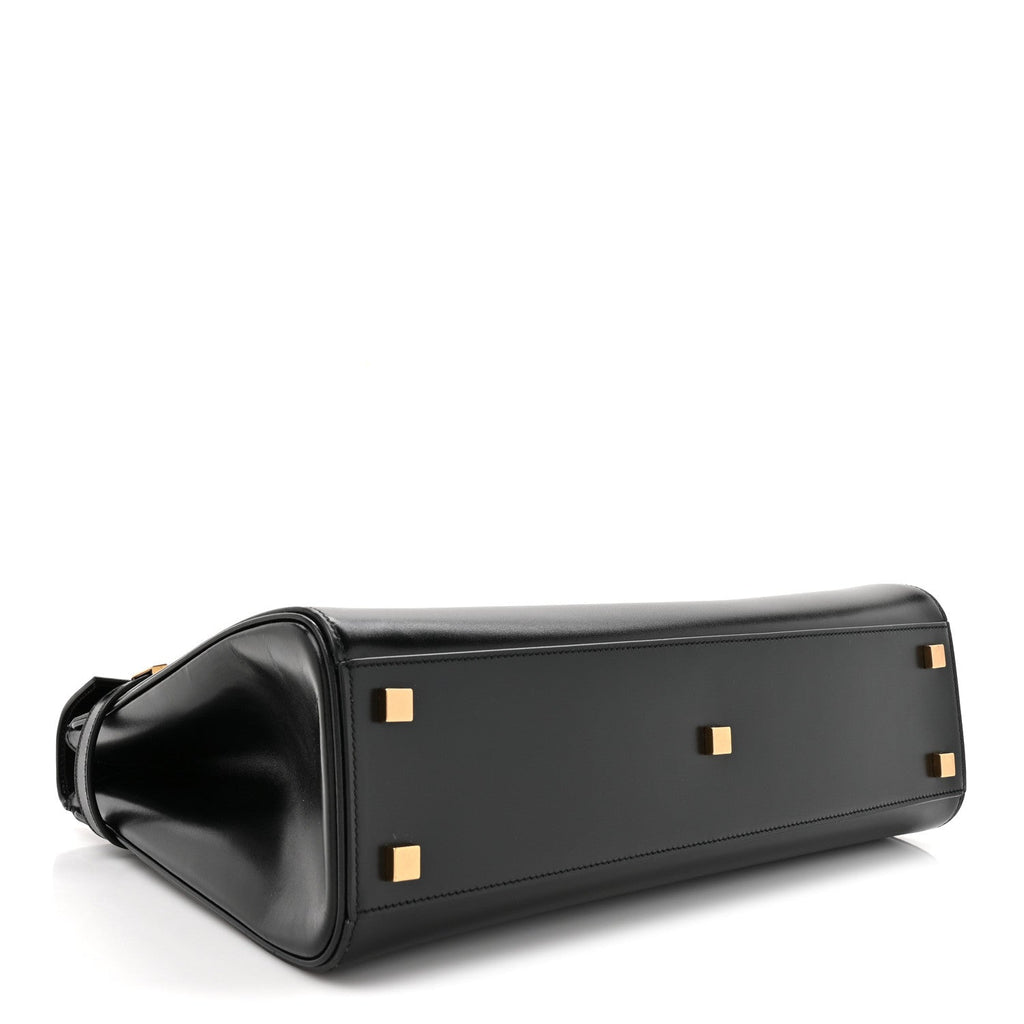 Smooth Calfskin Manhattan Top Handle Black
