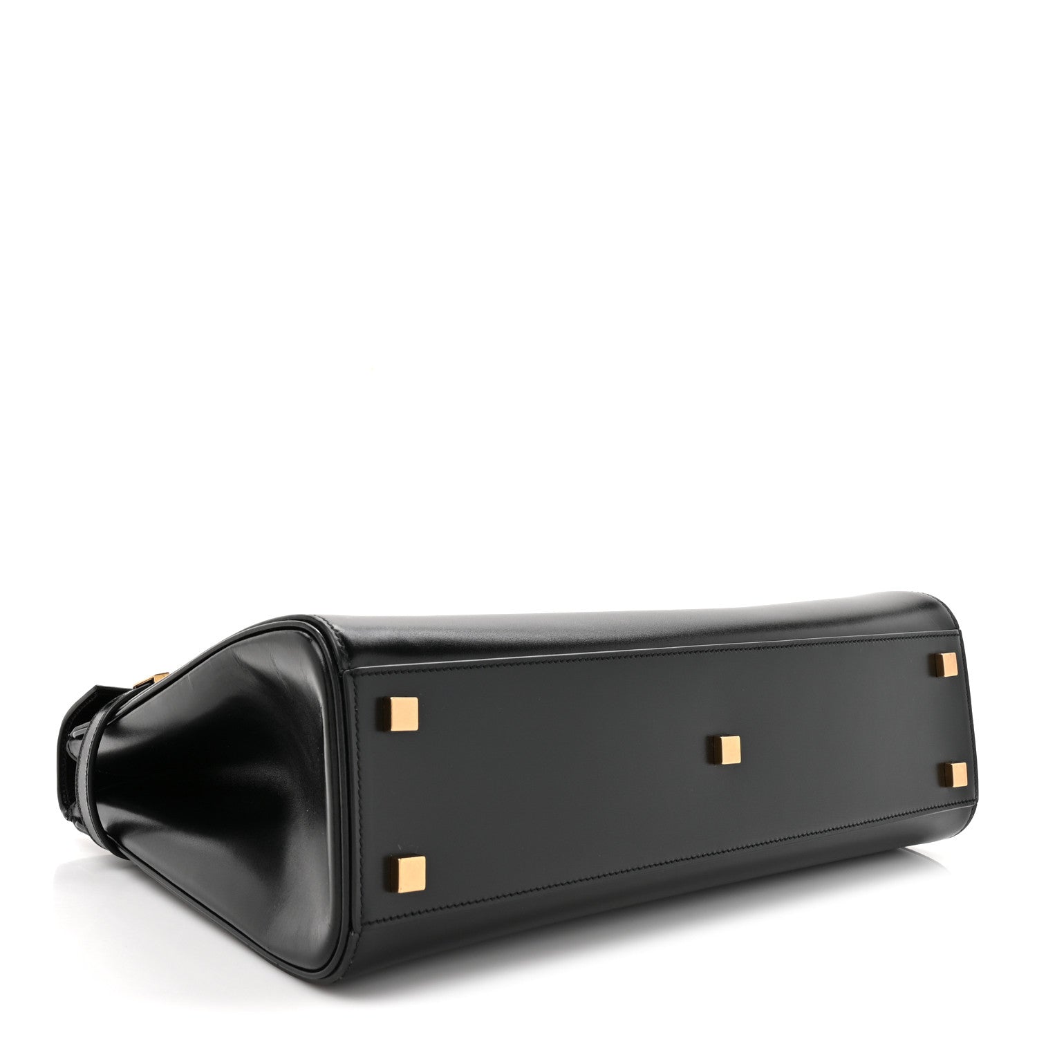 Smooth Calfskin Manhattan Top Handle Black