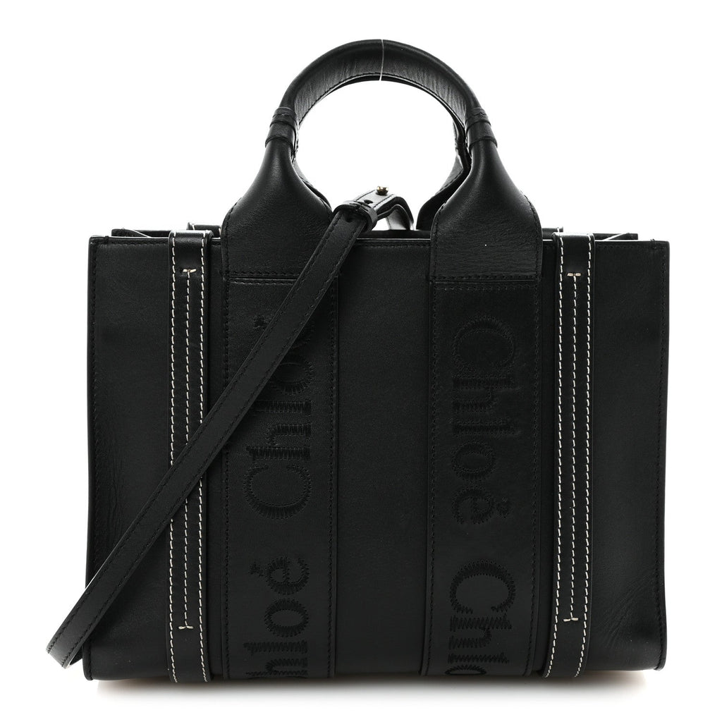 Calfskin Small Woody Tote Black