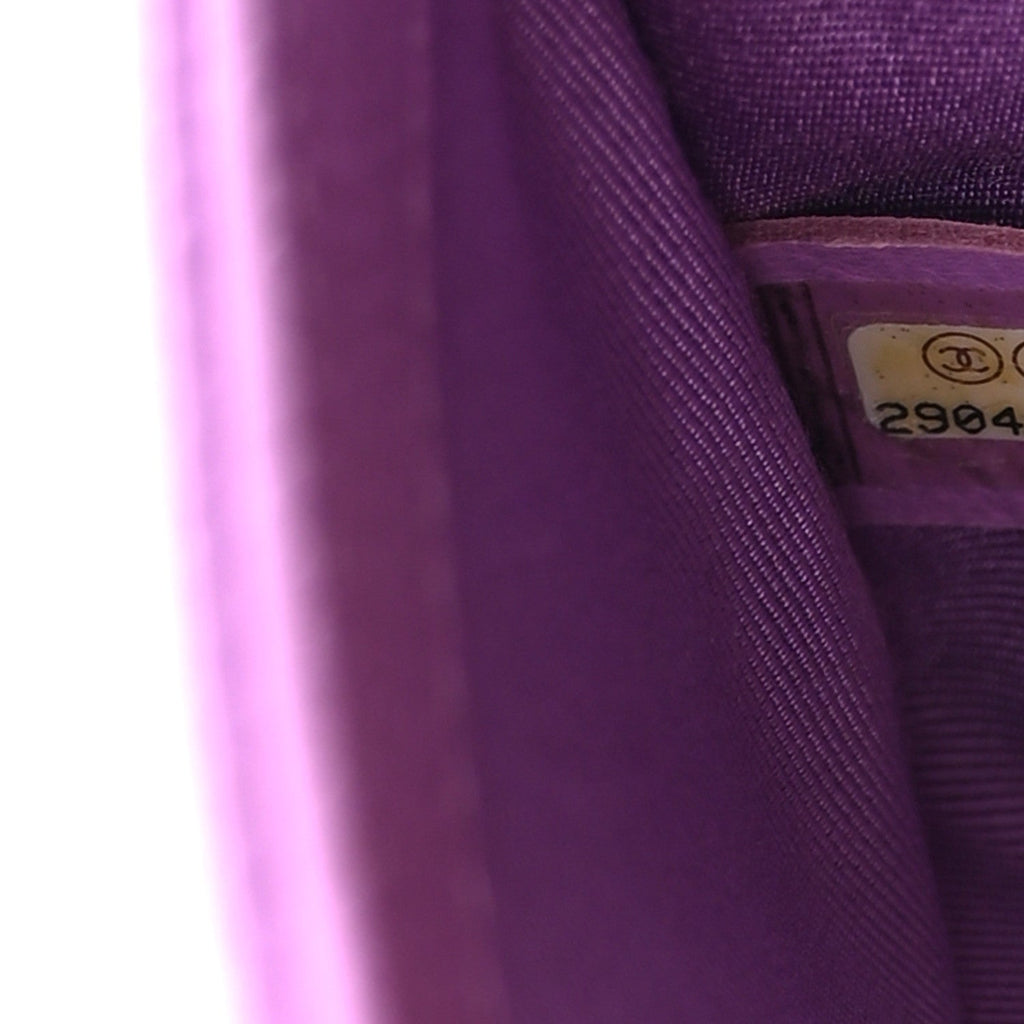 Caviar Quilted Small Boy Flap Purple