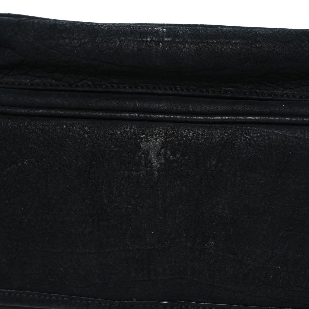Nubuck Crocodile Embossed Monogram Medium Niki Chain Satchel Black