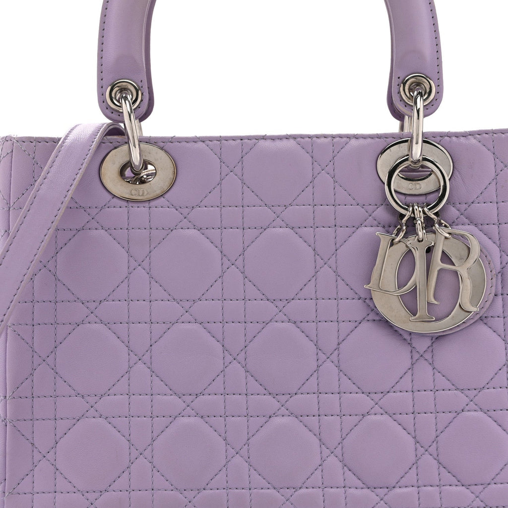 Lambskin Cannage Medium Lady Dior Purple