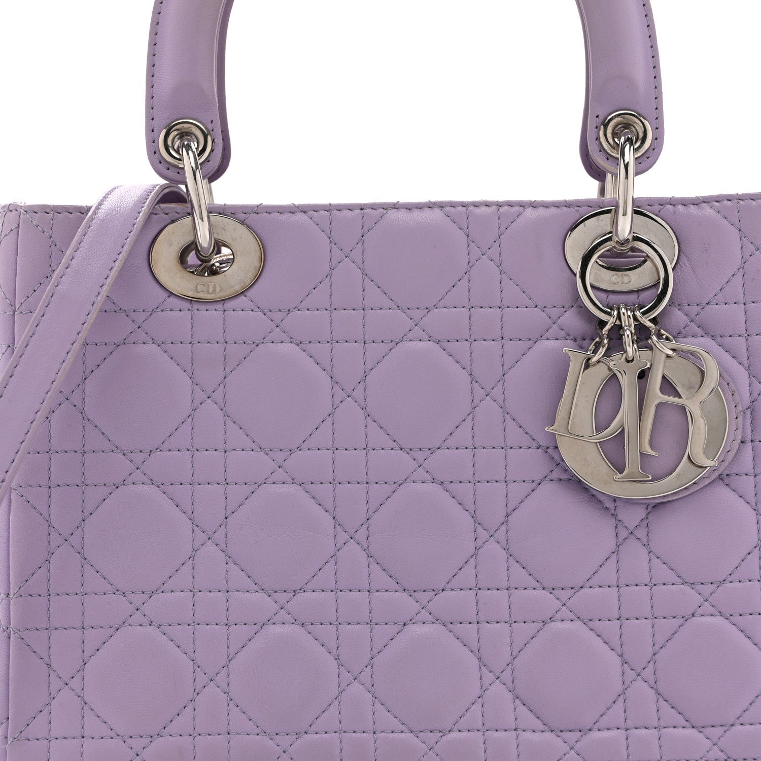 Lambskin Cannage Medium Lady Dior Purple