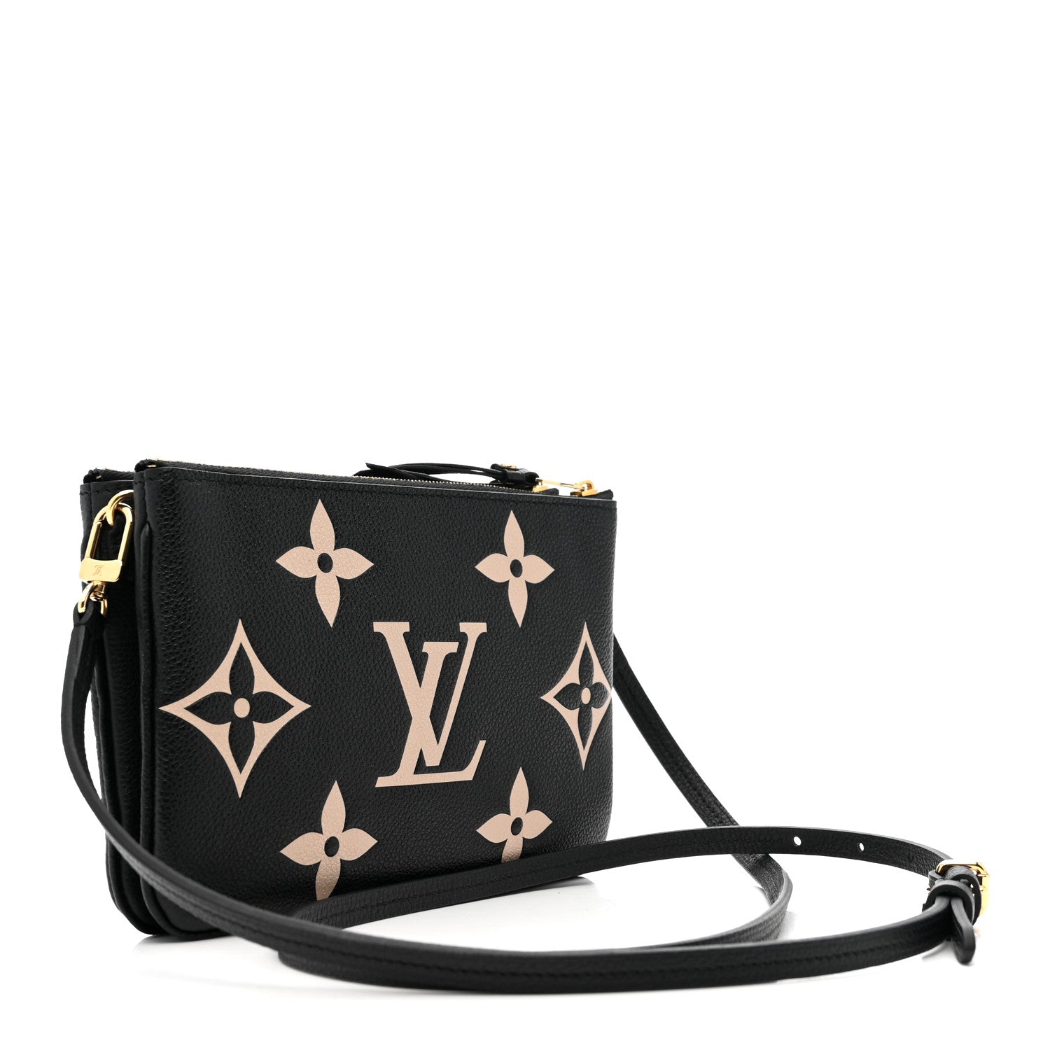 Empreinte Monogram Giant Double Zip Pochette Black Cream