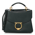 Calfskin Small Margot Top Handle Satchel Verde Olivo