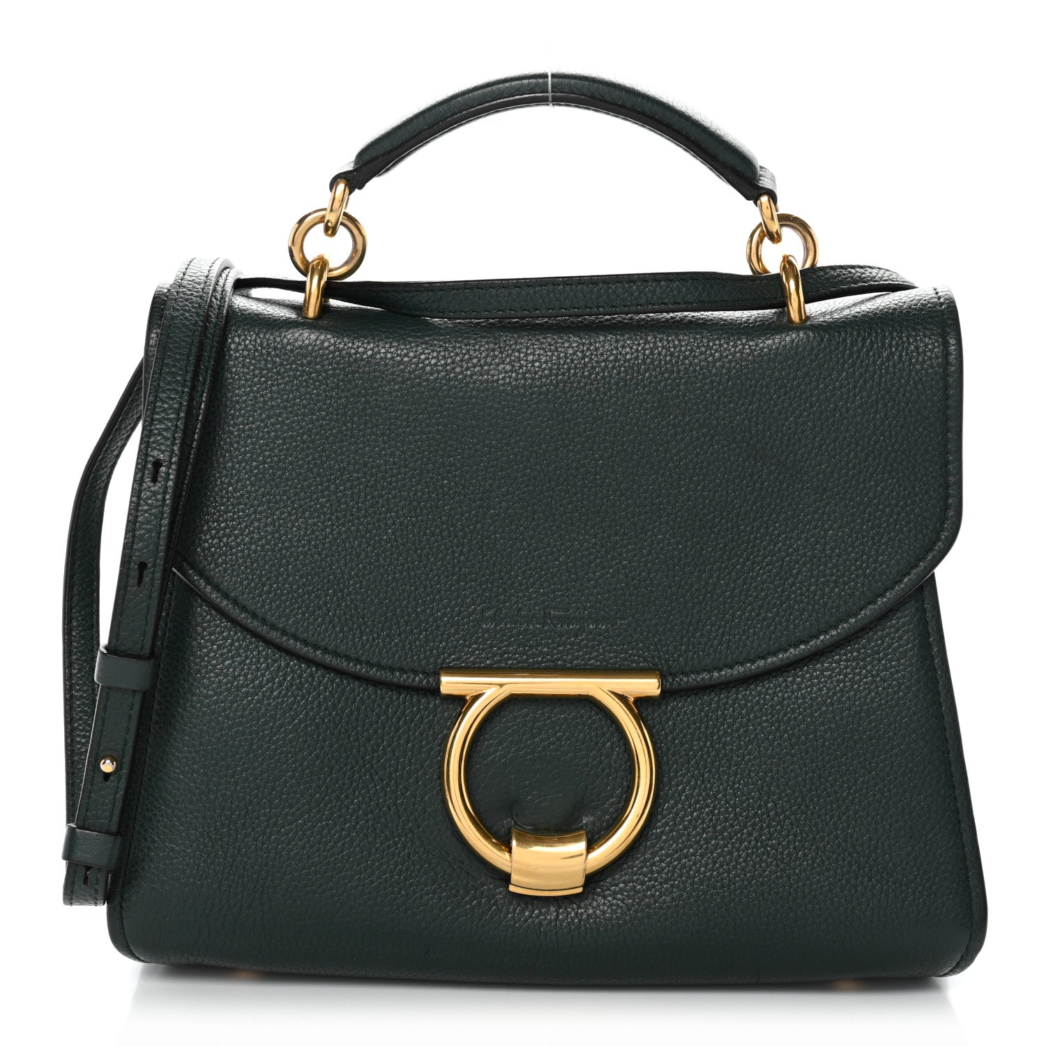 Calfskin Small Margot Top Handle Satchel Verde Olivo