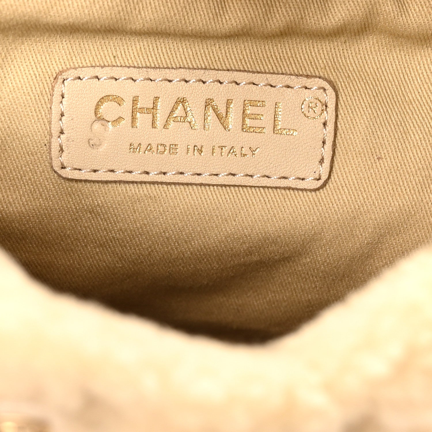 Tweed Shearling Quilted CC Backpack White