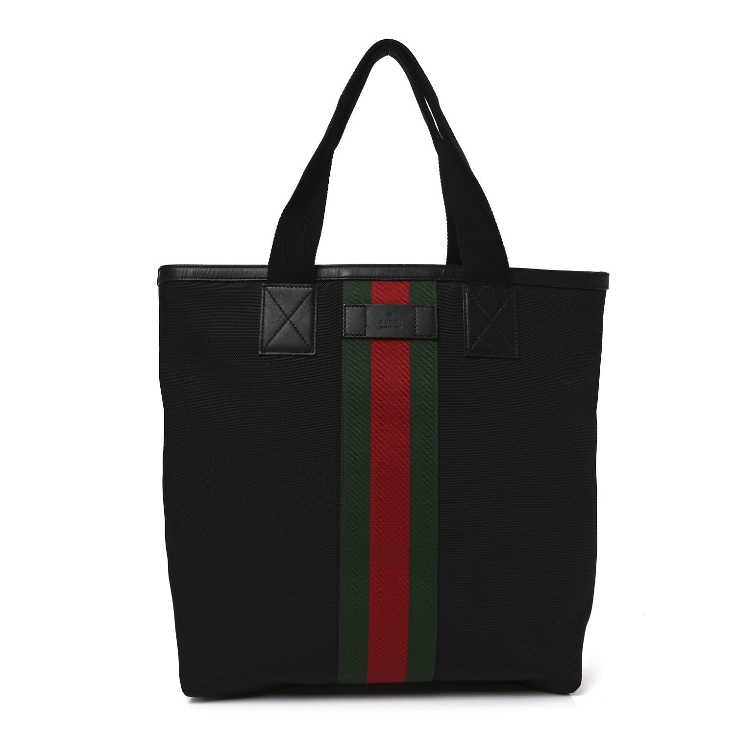 Techno Canvas Web Vertical Tote Black