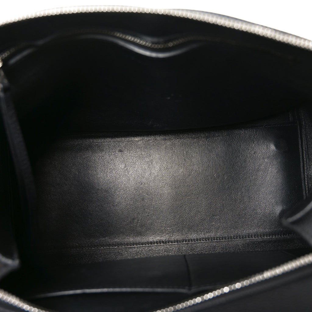 Grained Calfskin Edge Shoulder Bag Black