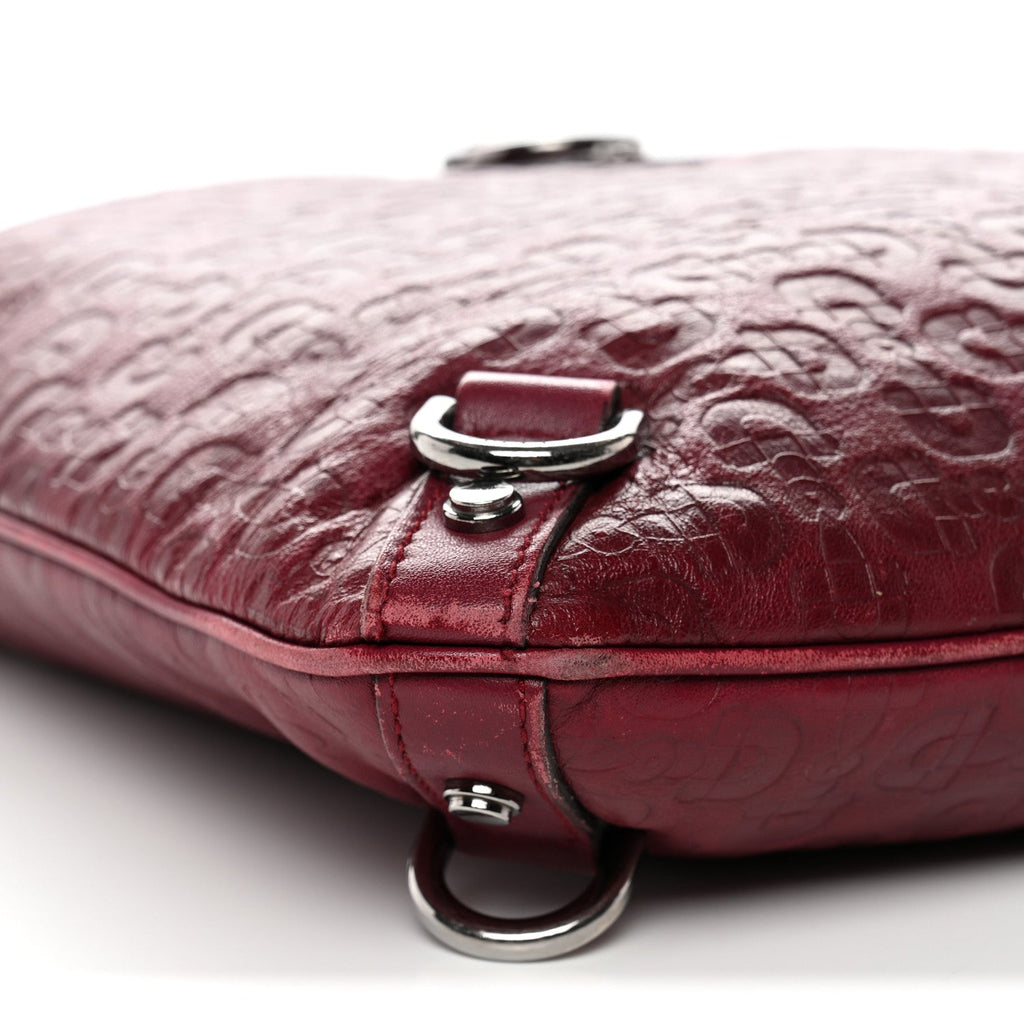 Calfskin Horsebit Embossed Abbey Messenger Red