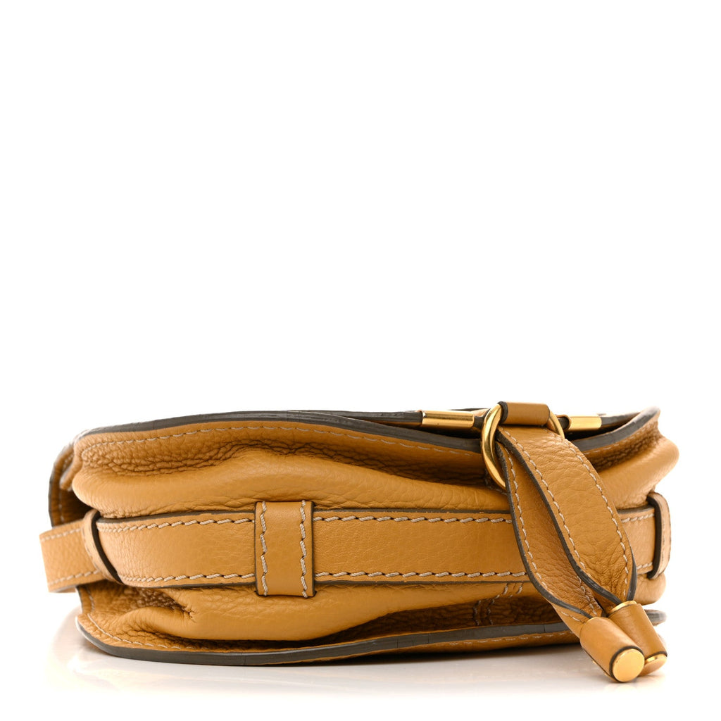 Calfskin Mini Marcie Round Crossbody Bag Dusty Yellow