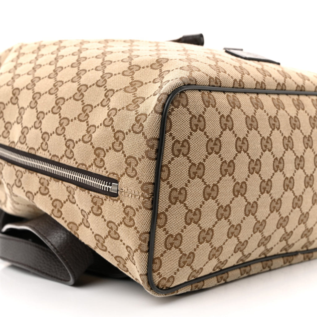 Monogram Dollar Calfskin O Drawstring Backpack Beige Ebony Testa di Moro Dark Chocolate