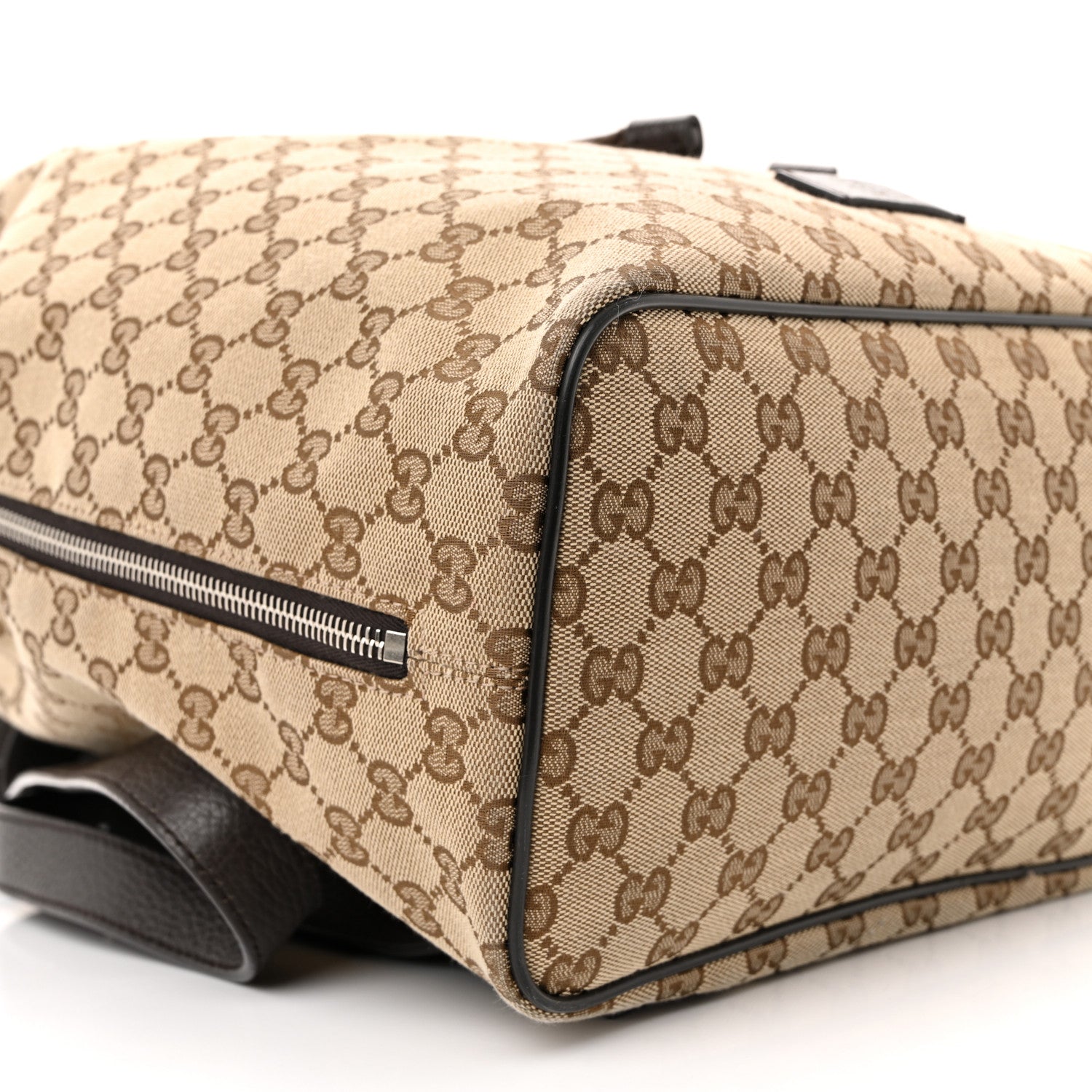 Monogram Dollar Calfskin O Drawstring Backpack Beige Ebony Testa di Moro Dark Chocolate
