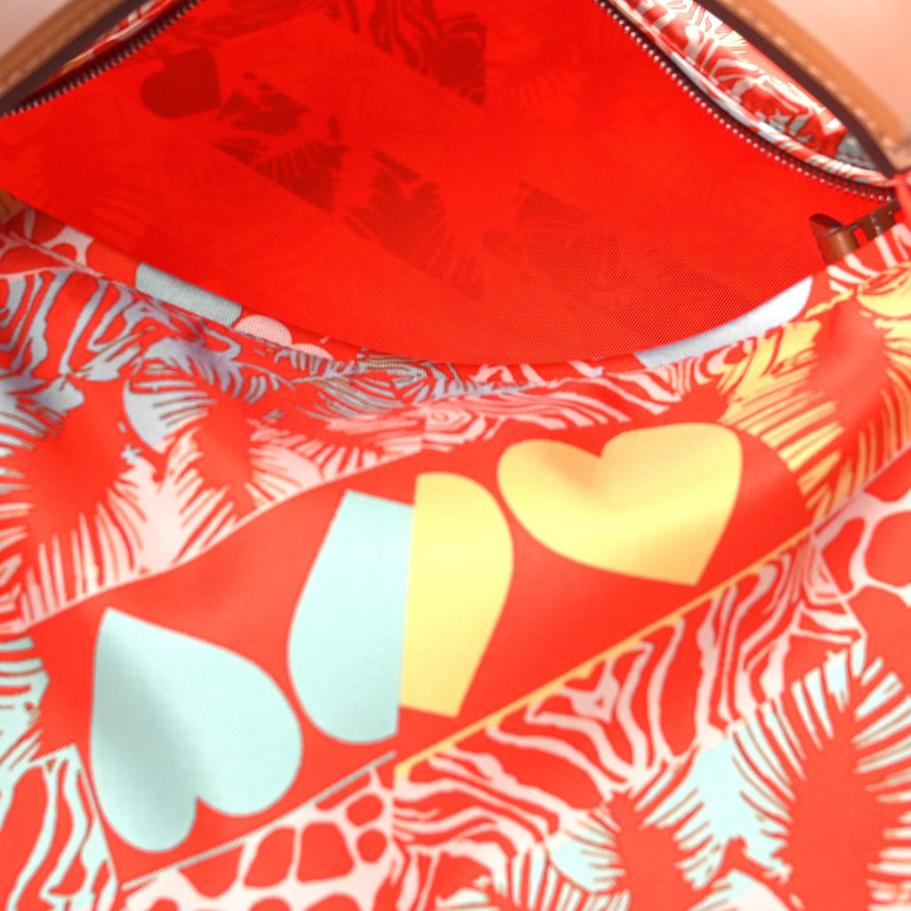 Silk Balusoie Vache Hunter La Promenade du Matin Bandana Bag Orange Poppy Fauve