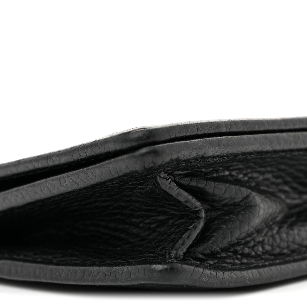 Pebbled Calfskin Soho Wallet On Chain Black