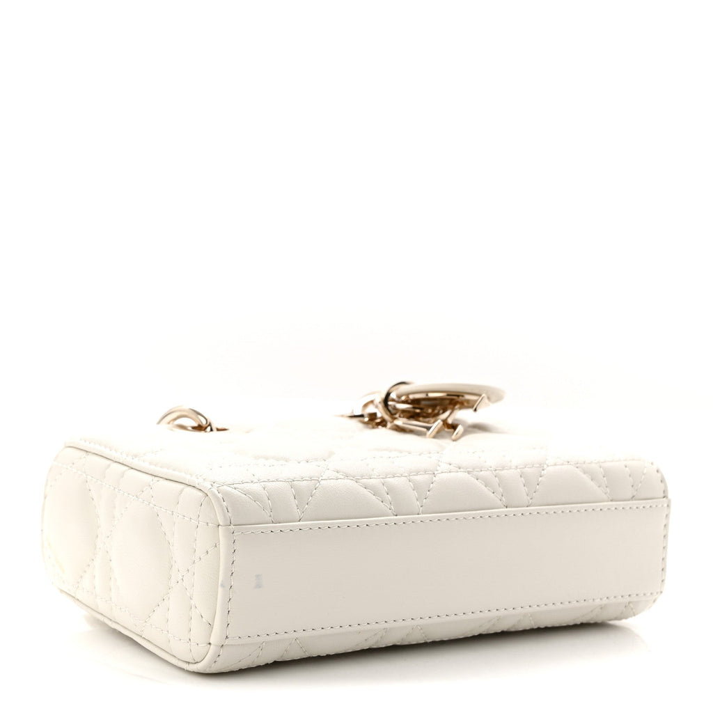 Lambskin Cannage Micro Lady D-Joy Latte