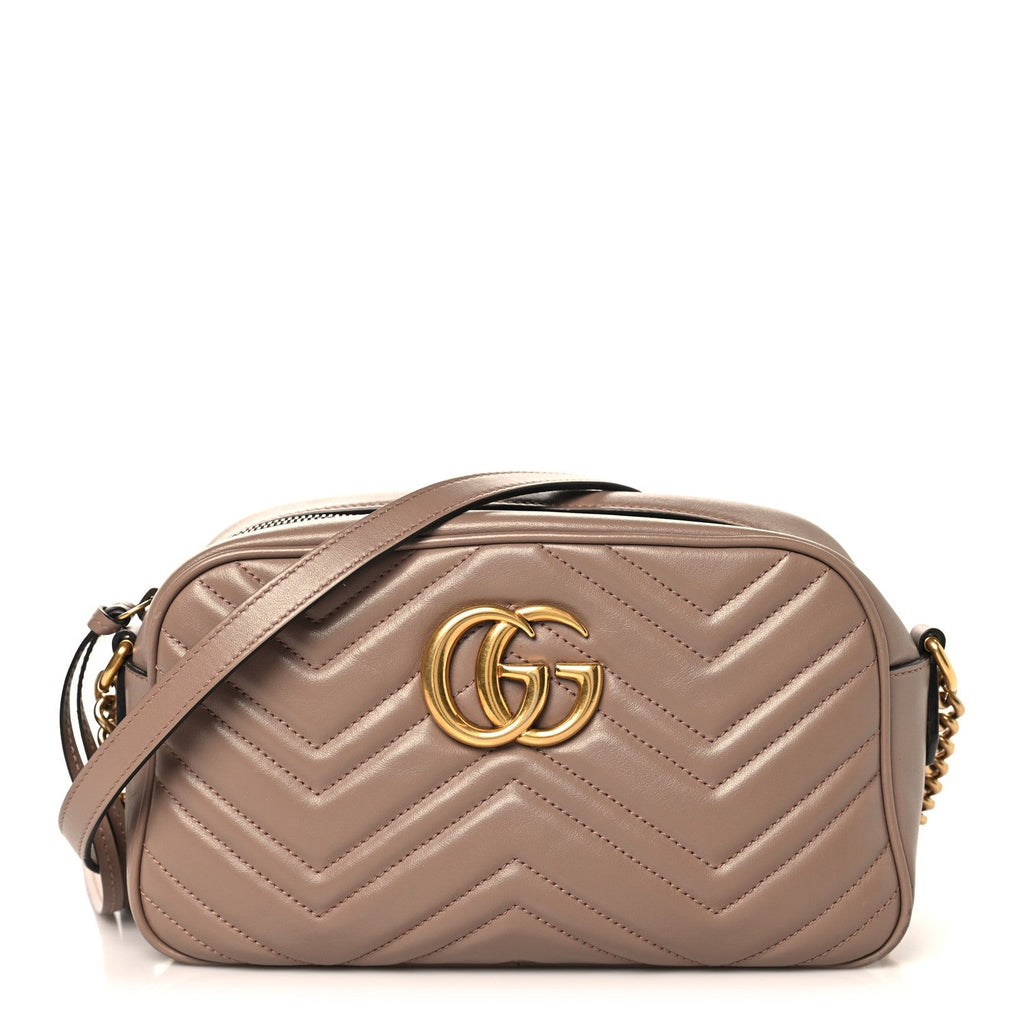 Calfskin Matelasse Small GG Marmont Chain Shoulder Bag Porcelain Rose