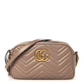 Calfskin Matelasse Small GG Marmont Chain Shoulder Bag Porcelain Rose