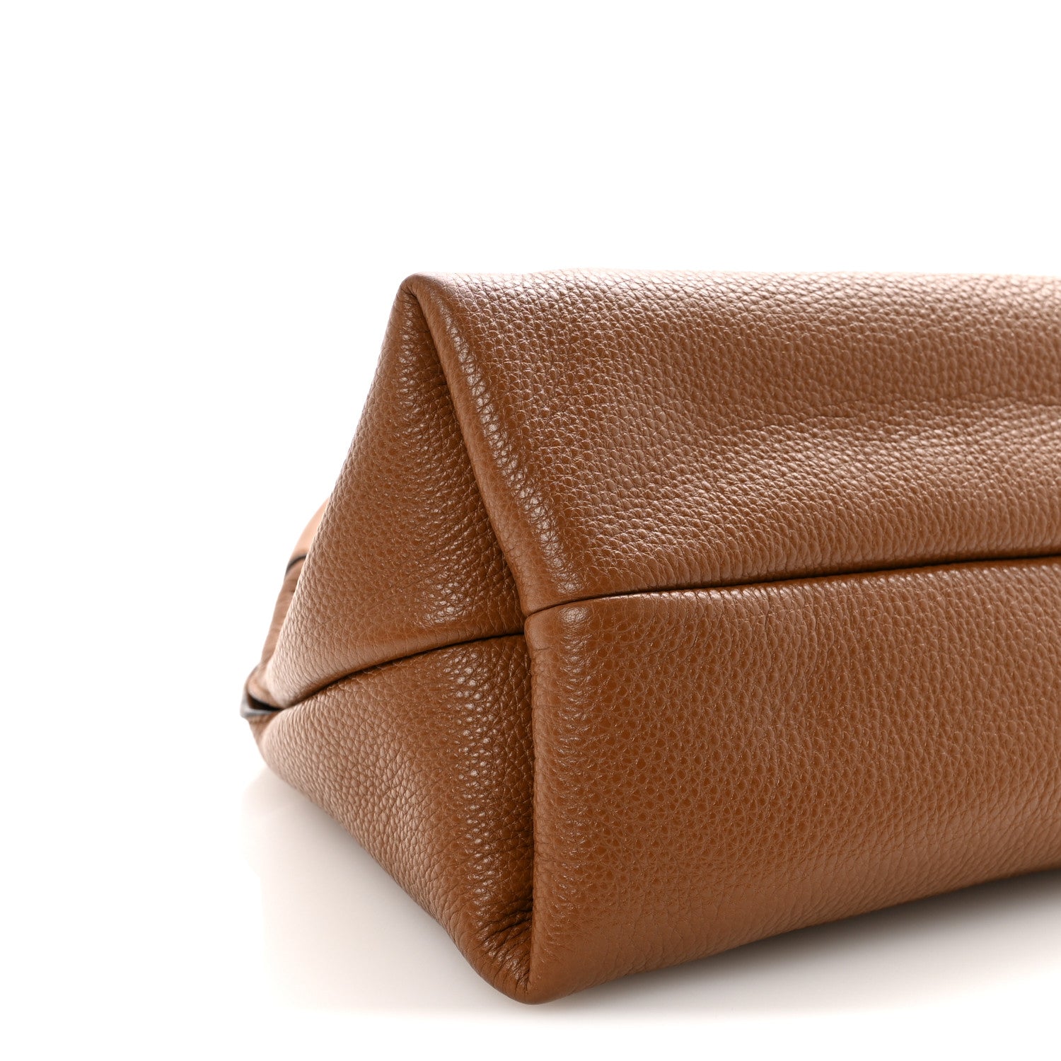 Grained Calfskin Softbit Medium Shoulder Bag Brown