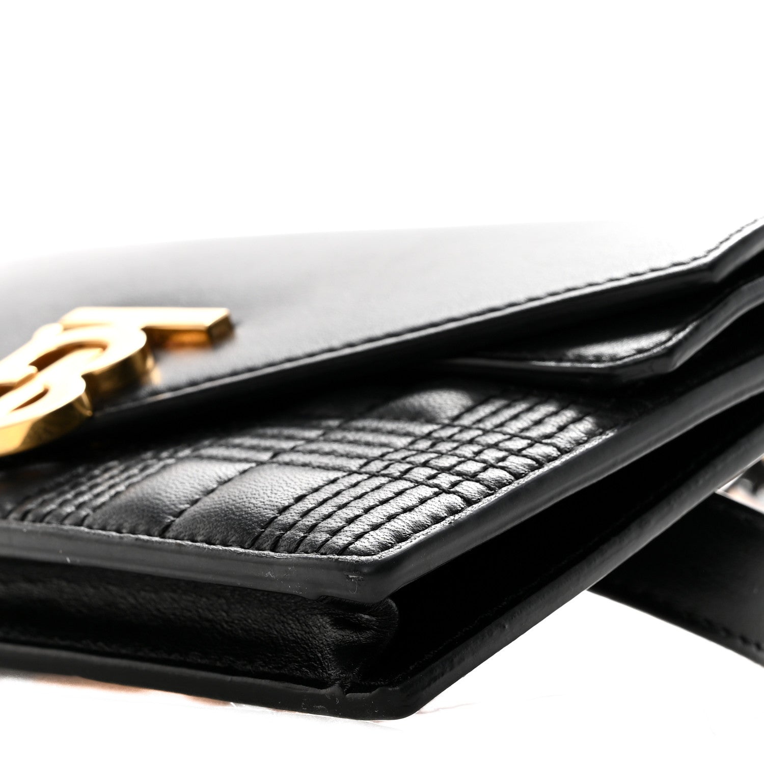 Smooth Calfskin Quilted Check TB Envelope Belt Bag Black