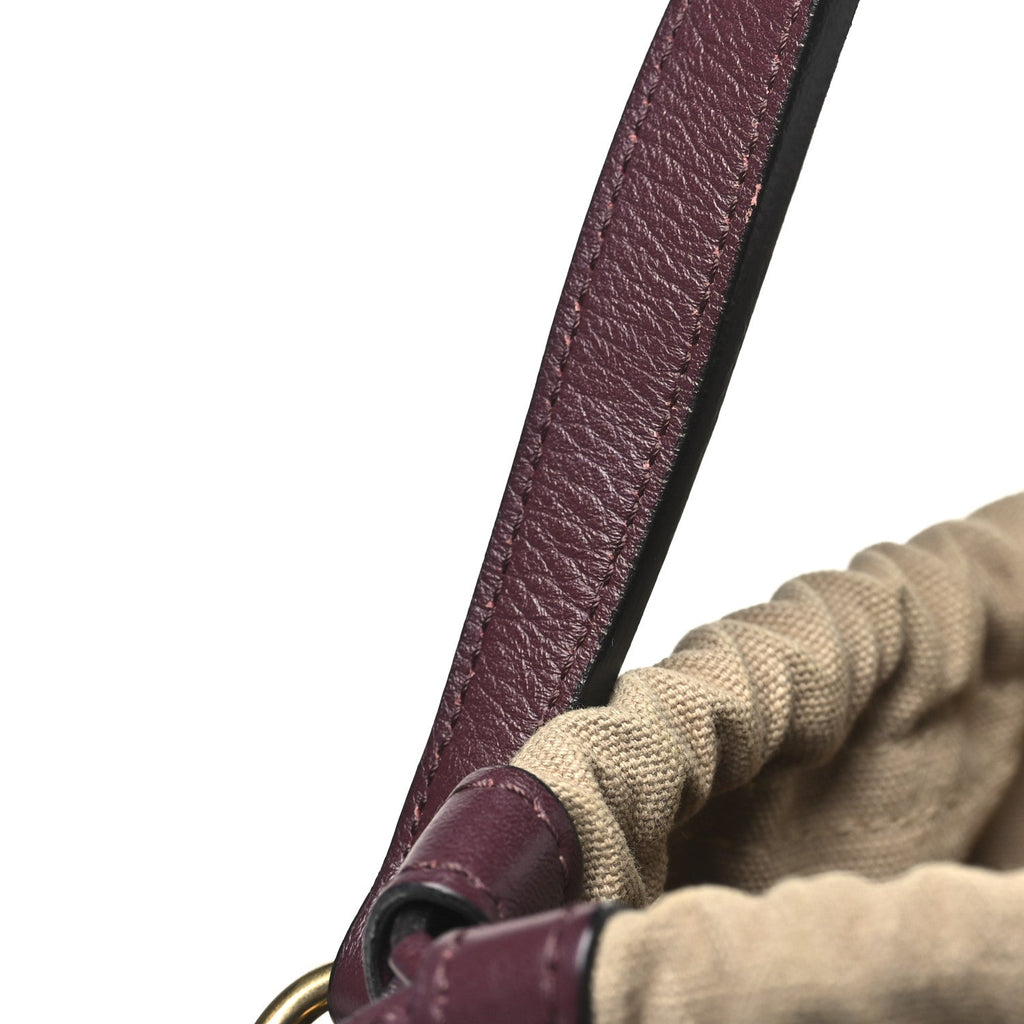 Patent Calfskin Mini Roy Bucket Bag Burnt Brown