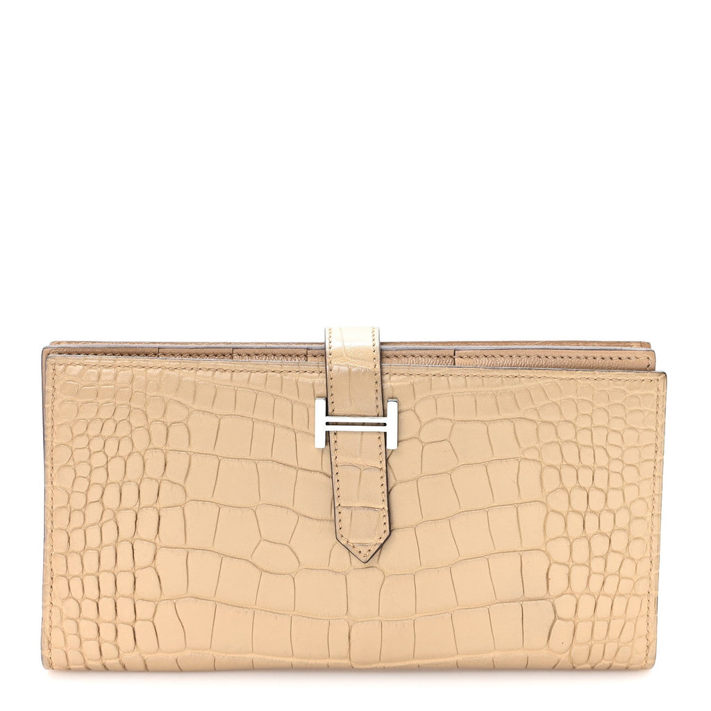 Matte Alligator Bearn Gusset Wallet Poussiere