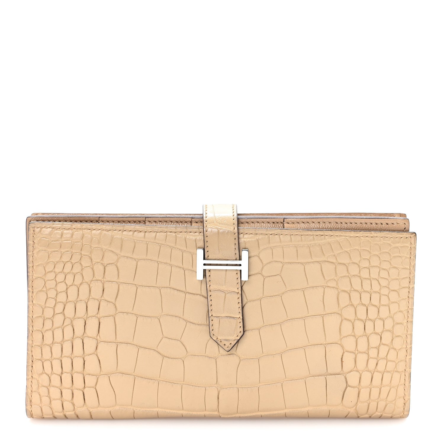 Matte Alligator Bearn Gusset Wallet Poussiere