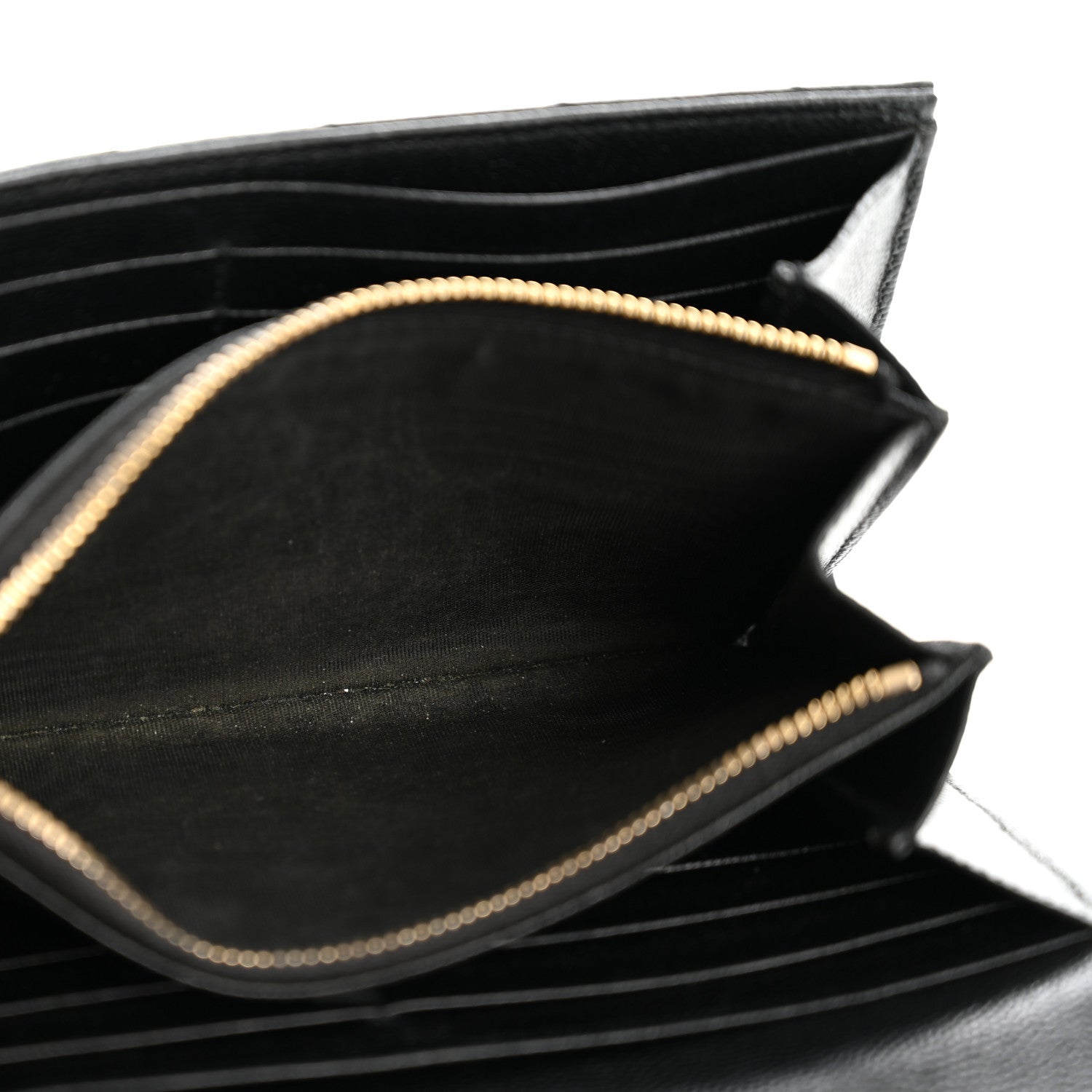 Grain De Poudre Matelasse Chevron Monogram Flap Wallet Black