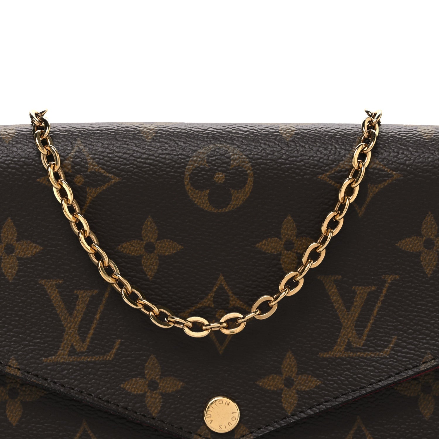 Monogram Pochette Felicie Chain Wallet Fuchsia